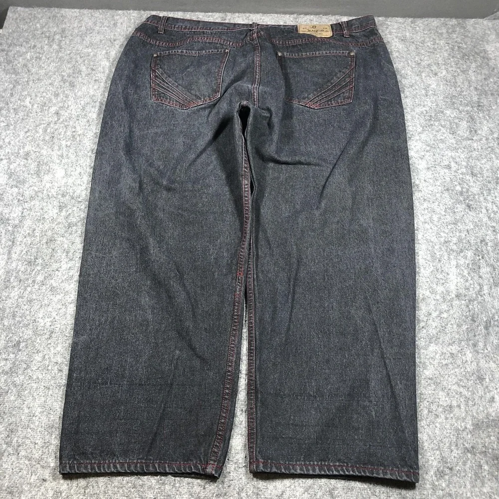 Vintage Akademiks Jeanius Jeans Mens 50x32 Gray Relaxed Wide Leg Denim Big Tall